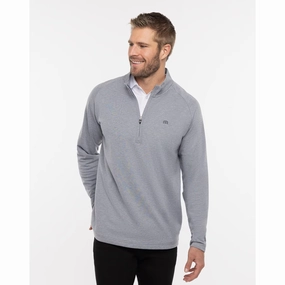 TRAVIS MATHEW MENS UPGRADED PULLOVER - HEATHER GREY Travis Mathew men's golf apparel