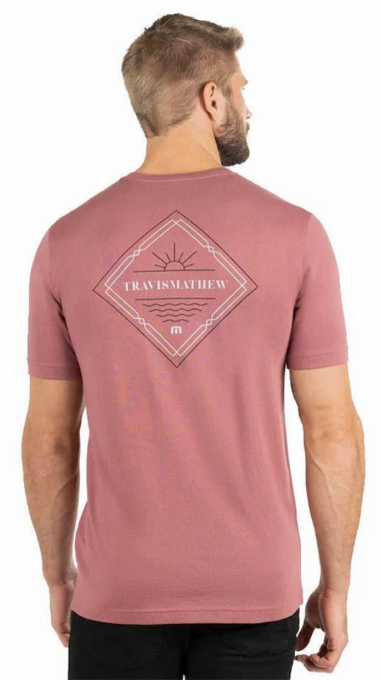 TRAVIS MATHEW PICK UP LINE T-SHIRT - ROAN ROUGE Travis Mathew Men's Golf Apparel