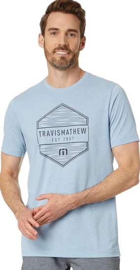 TRAVIS MATHEW PINEAPPLE SHADE - HEATHER BEL AIR BLUE Travis Mathew men's golf apparel