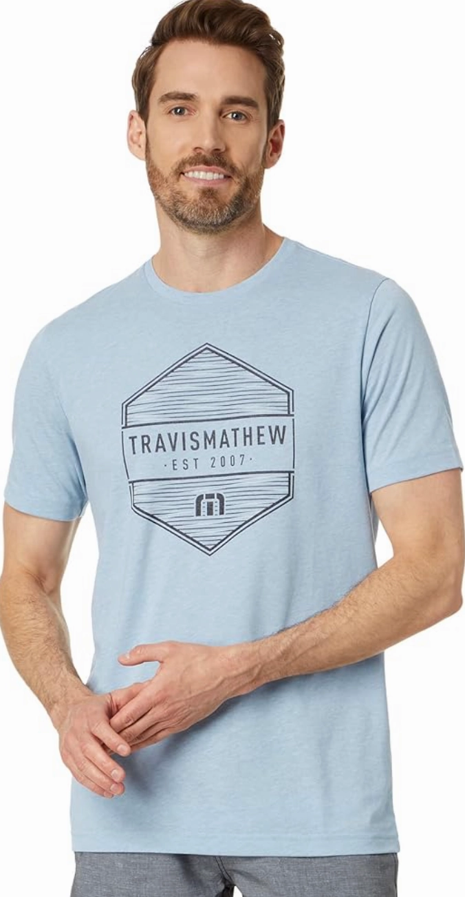 TRAVIS MATHEW PINEAPPLE SHADE - HEATHER BEL AIR BLUE Travis Mathew men's golf apparel
