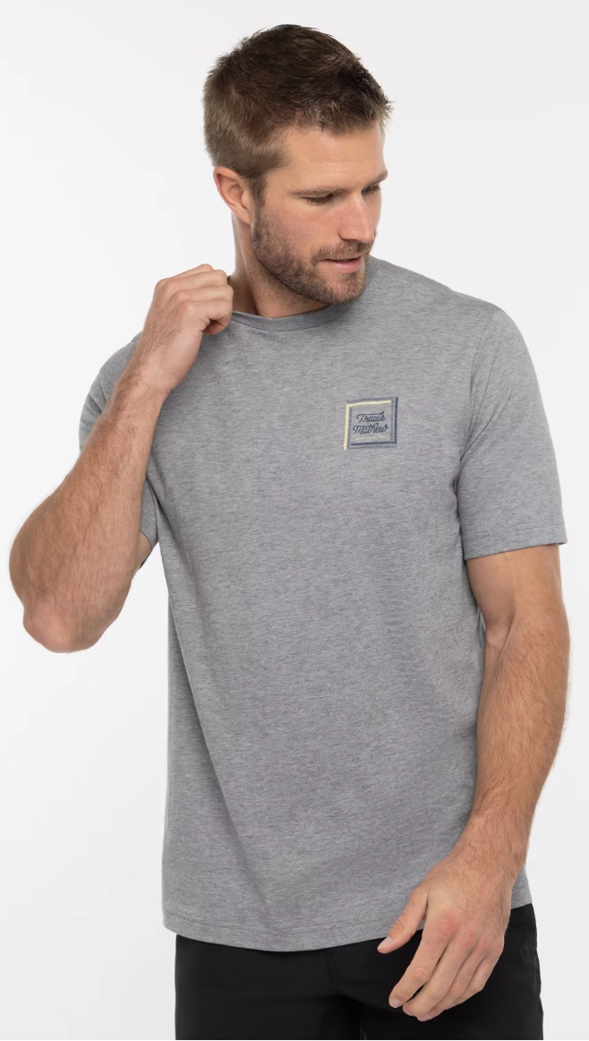 TRAVIS MATHEW RIVIERIA MAYA T-SHIRT - HEATHER GREY Travis Mathew men's golf apparel