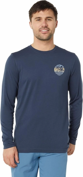 TRAVIS MATHEW ROSARITO LONG SLEEVE T-SHIRT - DRESS BLUES Travis Mathew men's golf apparel