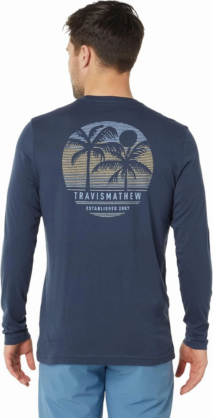 TRAVIS MATHEW ROSARITO LONG SLEEVE T-SHIRT - DRESS BLUES Travis Mathew Men's Golf Apparel