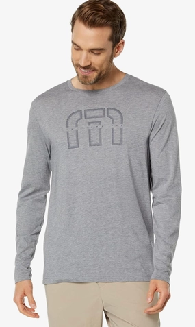 TRAVIS MATHEW SKYROCKET LONGSLEEVE T-SHIRT - HEATHER GREY Travis Mathew men's golf apparel
