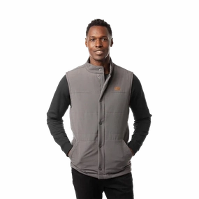 TRAVIS MATHEW SNOWBODY BETTER VEST - GREY PINSTRIPE Travis Mathew men's golf apparel