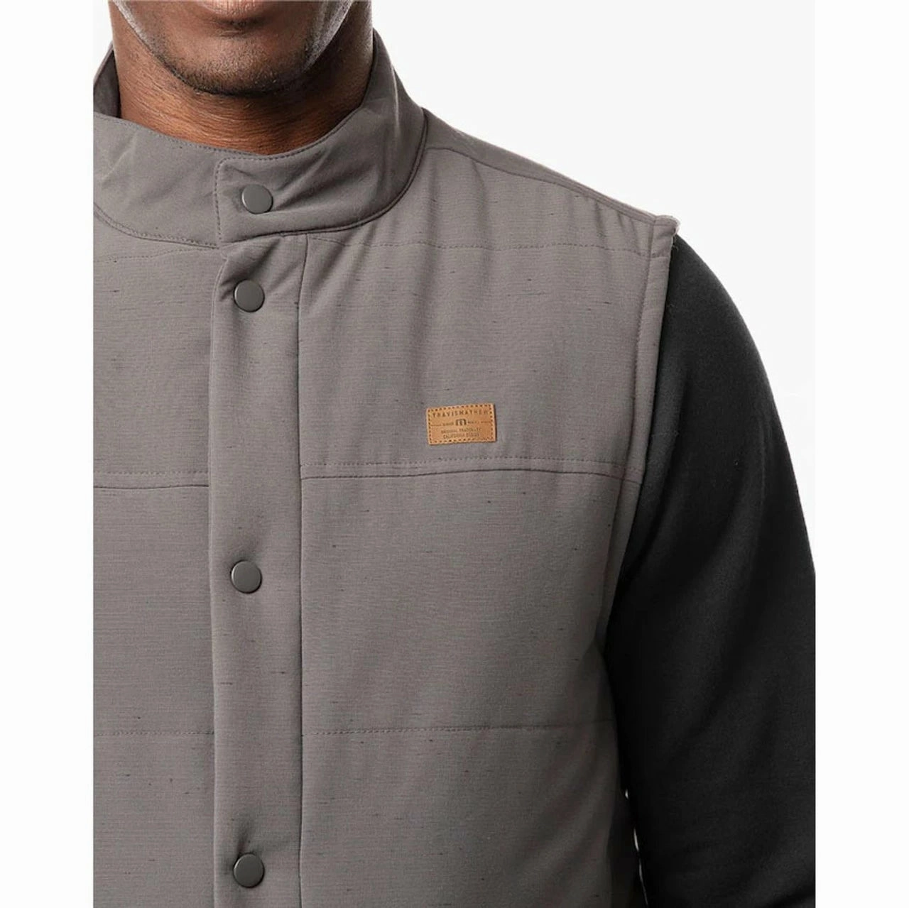 TRAVIS MATHEW SNOWBODY BETTER VEST - GREY PINSTRIPE Travis Mathew Men's Golf Apparel