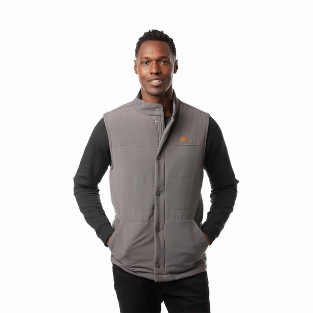 TRAVIS MATHEW SNOWBODY BETTER VEST - GREY PINSTRIPE Travis Mathew men's golf apparel