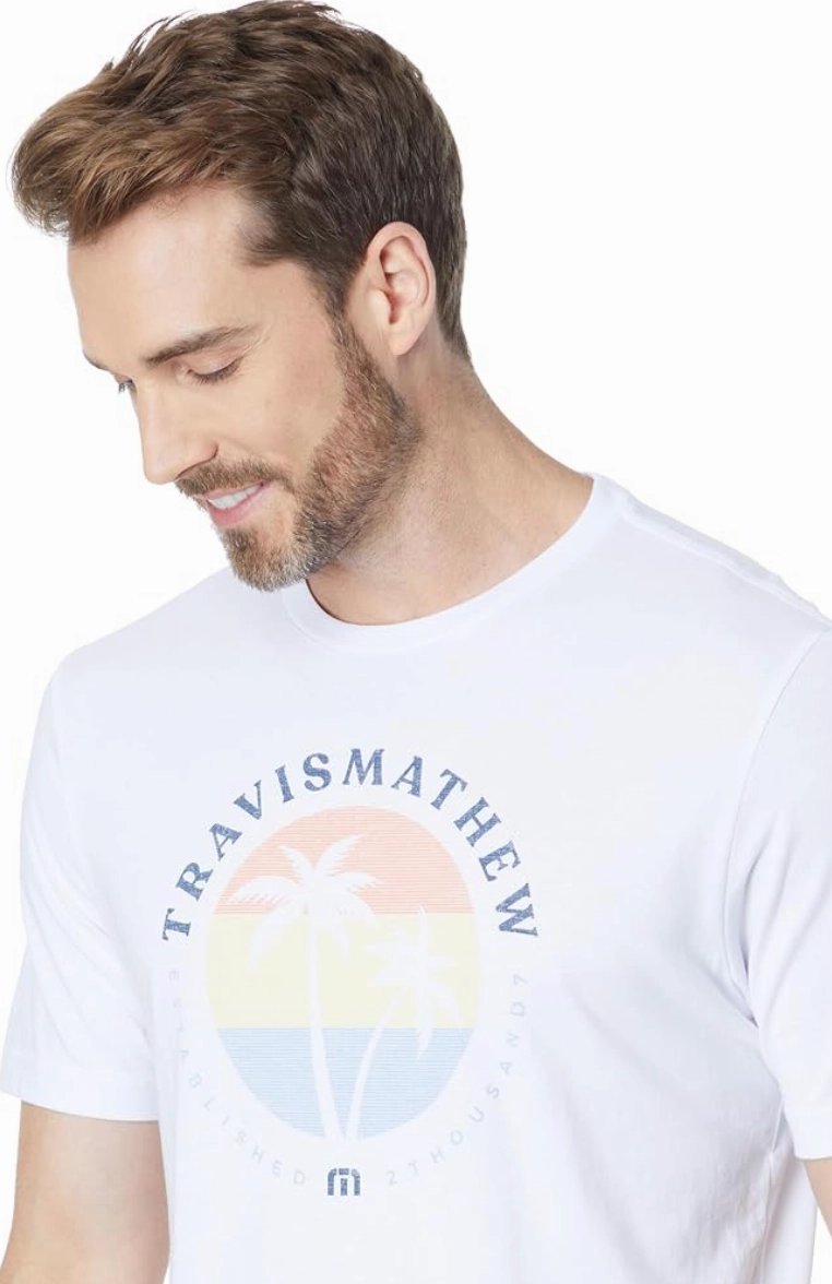 TRAVIS MATHEW SOUTHERN HIGHLANDS T-SHIRT - WHITE Travis Mathew Men's Golf Apparel
