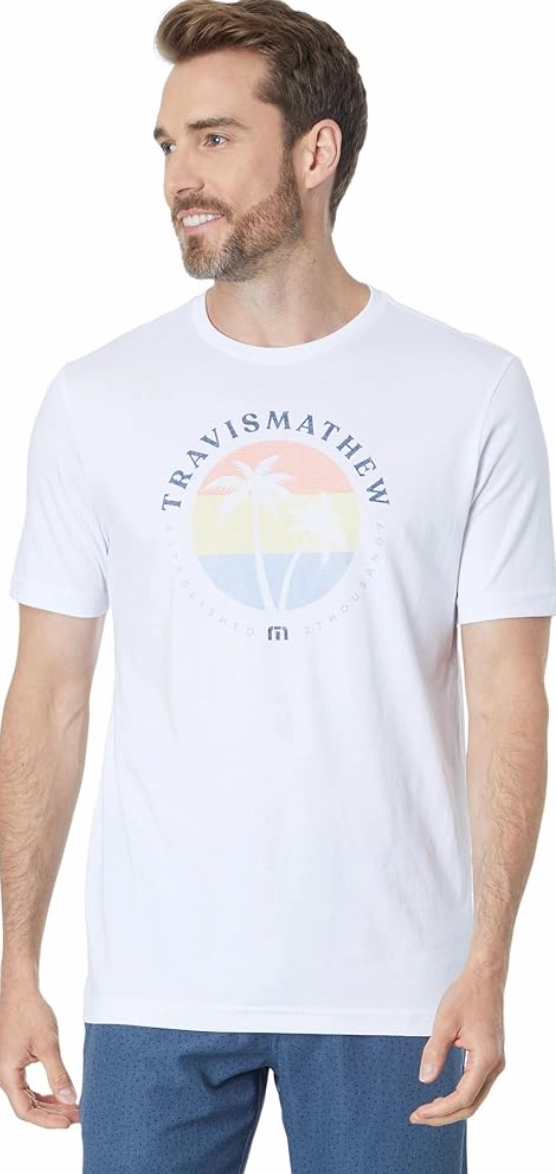 TRAVIS MATHEW SOUTHERN HIGHLANDS T-SHIRT - WHITE Travis Mathew men's golf apparel