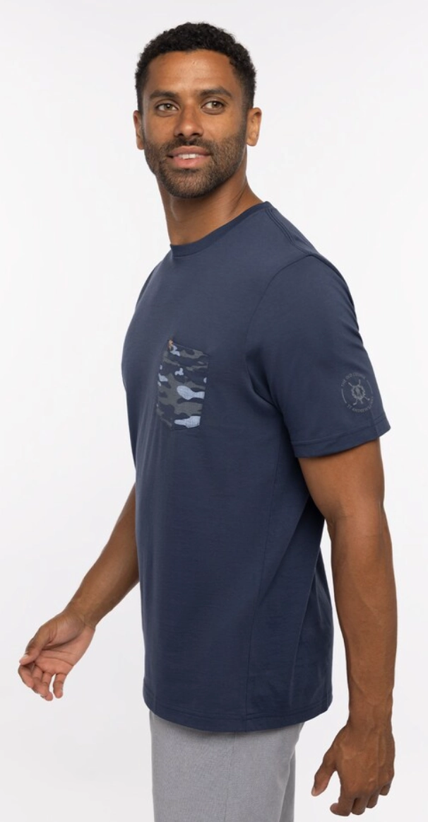 TRAVIS MATHEW THIRTEEN BELOW 2.0 T-SHIRT - DRESS BLUES Travis Mathew Men's Golf Apparel