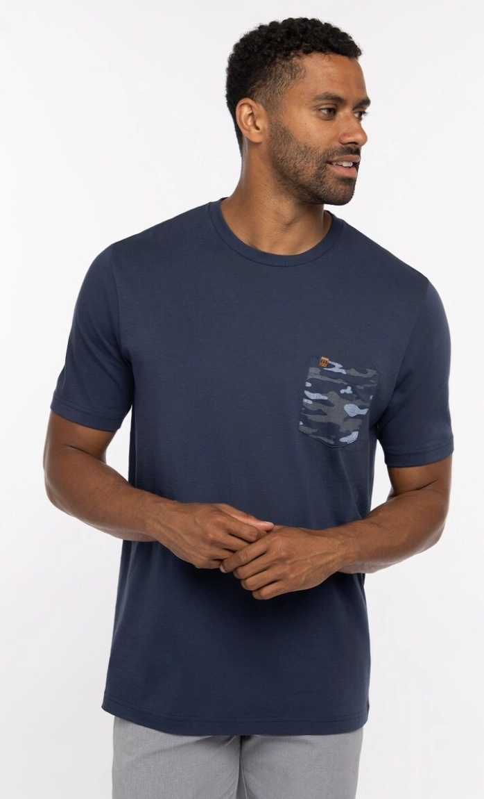 TRAVIS MATHEW THIRTEEN BELOW 2.0 T-SHIRT - DRESS BLUES Travis Mathew men's golf apparel
