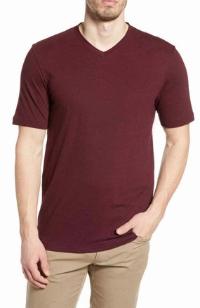 TRAVIS MATHEW TRUMBULL T-SHIRT - TAWNY PORT Travis Mathew men's golf apparel