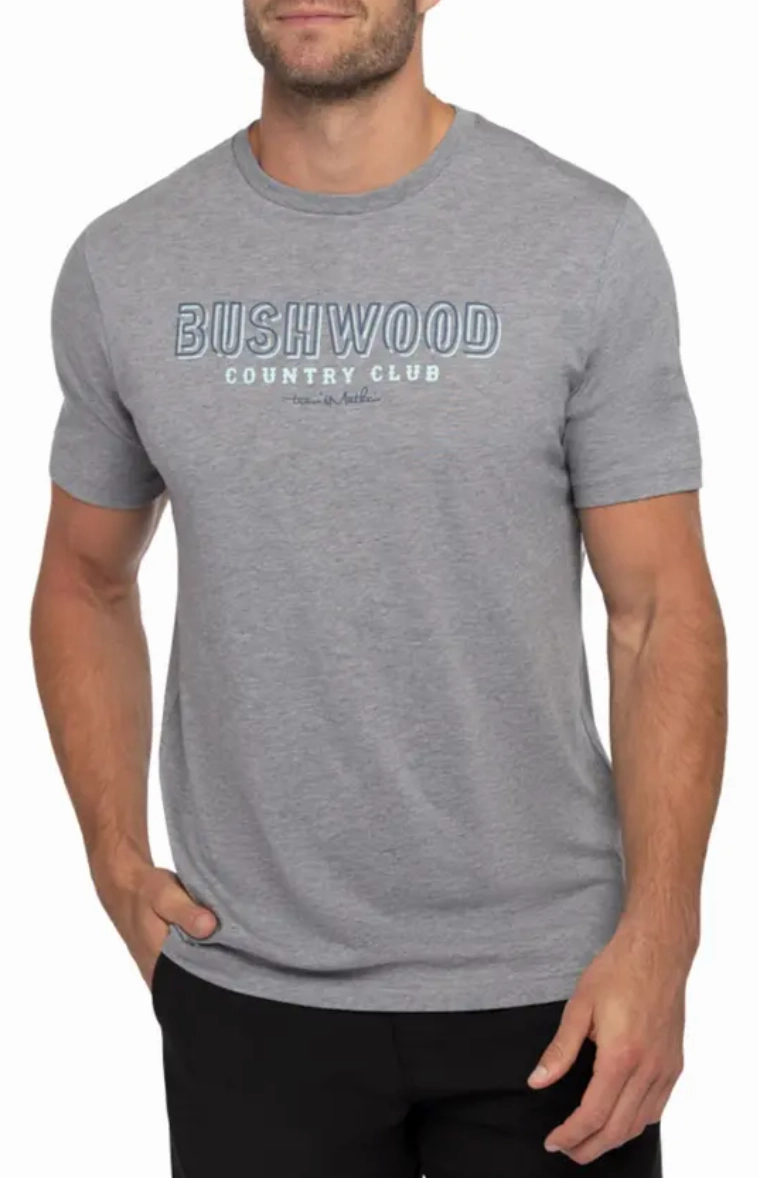 TRAVIS MATHEW TURQUOISE SEA T-SHIRT - HEATHER GREY Travis Mathew men's golf apparel