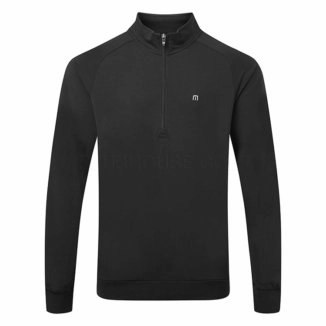 TRAVIS MATHEW WOMENS ZACHARY 1/4 ZIP PULLOVER NL - BLACK Travis Mathew men's golf apparel