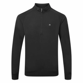 TRAVIS MATHEW WOMENS ZACHARY 1/4 ZIP PULLOVER NL - BLACK Travis Mathew men's golf apparel