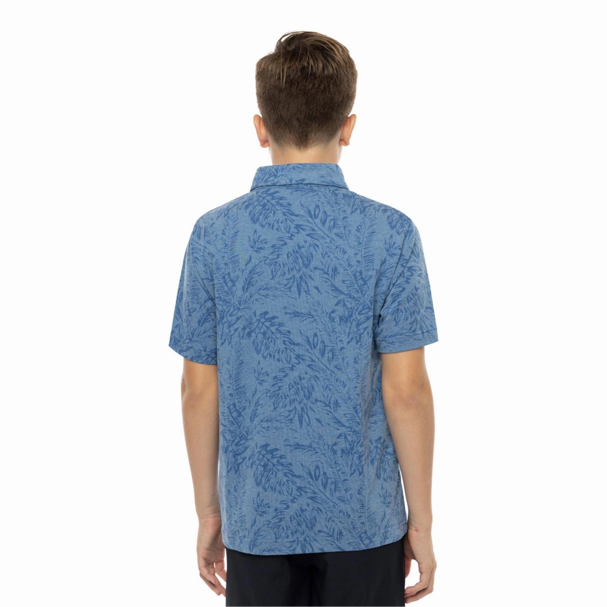 TRAVIS MATHEW YOUTH FOREVER YOUNG POLO - HEATHER MID BLUE Travis Mathew Men's Golf Apparel