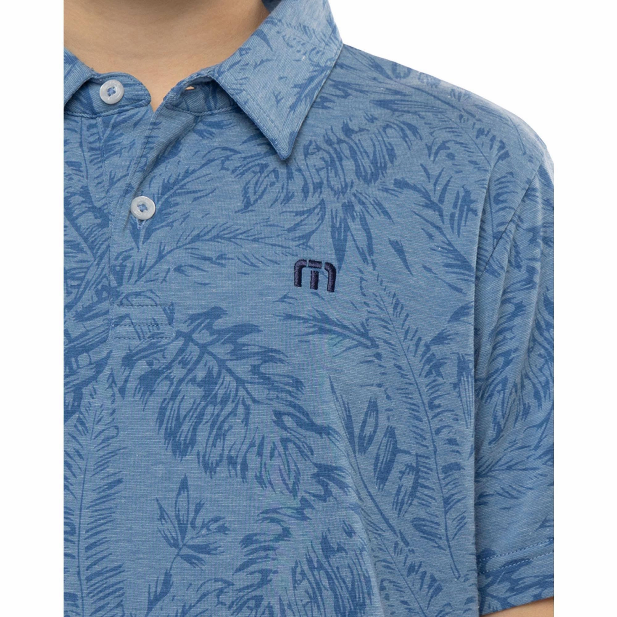 TRAVIS MATHEW YOUTH FOREVER YOUNG POLO - HEATHER MID BLUE Travis Mathew Men's Golf Apparel