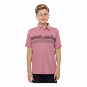 TRAVIS MATHEW YOUTH KING OF CABO POLO - HEATHER EARTH RED Travis Mathew men's golf apparel