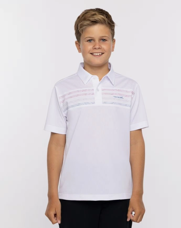 TRAVIS MATHEW YOUTH MADERO POLO - WHITE Travis Mathew Men's Golf Apparel