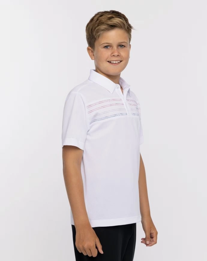 TRAVIS MATHEW YOUTH MADERO POLO - WHITE Travis Mathew men's golf apparel