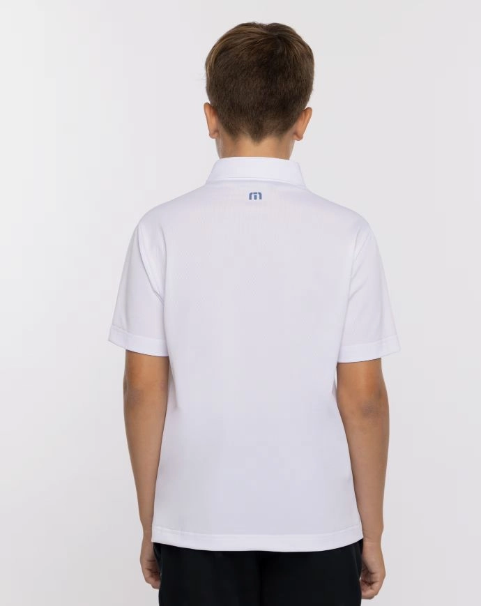 TRAVIS MATHEW YOUTH MADERO POLO - WHITE Travis Mathew Men's Golf Apparel
