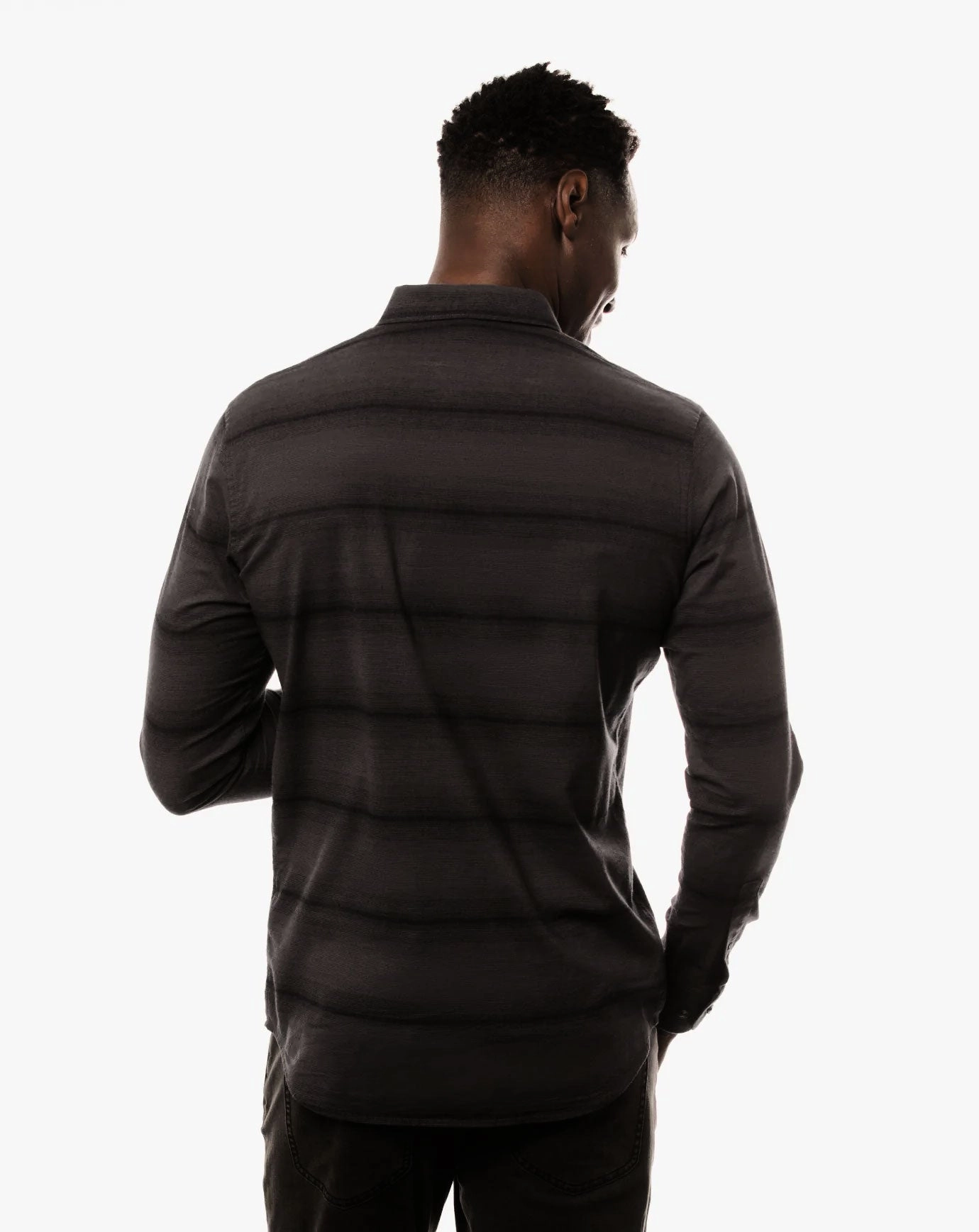 TRAVIS MATHEW ZEKE  Button Down COTTON Shirt - BLACK Travis Mathew Men's Golf Apparel