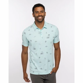 TRAVISMATHEW ALL THE TACOS  POLO - HEATHER TURQUOISE Travis Mathew men's golf apparel