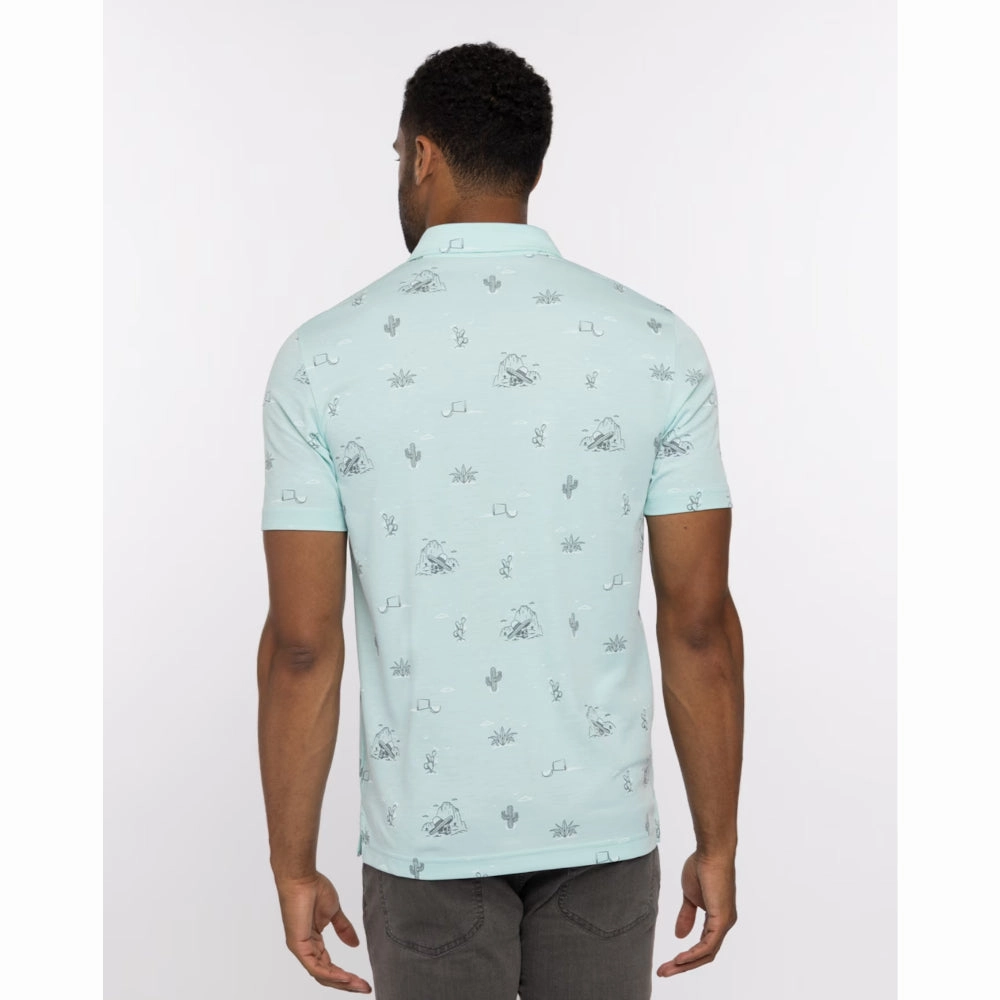 TRAVISMATHEW ALL THE TACOS  POLO - HEATHER TURQUOISE Travis Mathew Men's Golf Apparel