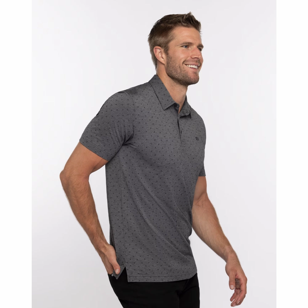 TRAVISMATHEW CHANGE OF ADDRESS POLO - HEATHER DARK GREY Travis Mathew Men's Golf Apparel