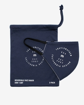 TRAVISMATHEW HARVEST MOON FACE MASK - MOOD INDIGO - OSFM (3 PACK) Travis Mathew men's golf apparel