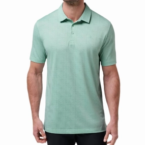 TravisMathew Men's Acropolis Polo - Eggshell Blue Travismathew casual golfwear