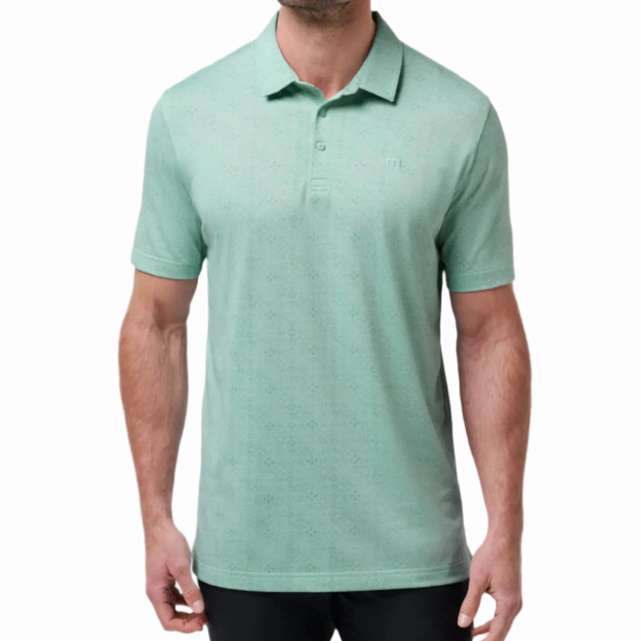 TravisMathew Men's Acropolis Polo - Eggshell Blue Travismathew casual golfwear