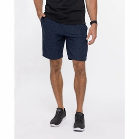 TRAVISMATHEW MENS BOAT SNACKS SHORT 9IN - HEATHER BLUE NIGHTS Travis Mathew men's golf apparel