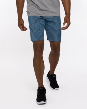TRAVISMATHEW MENS JUNGLE OASIS SHORT - HEATHER MID BLUE Travis Mathew men's golf apparel