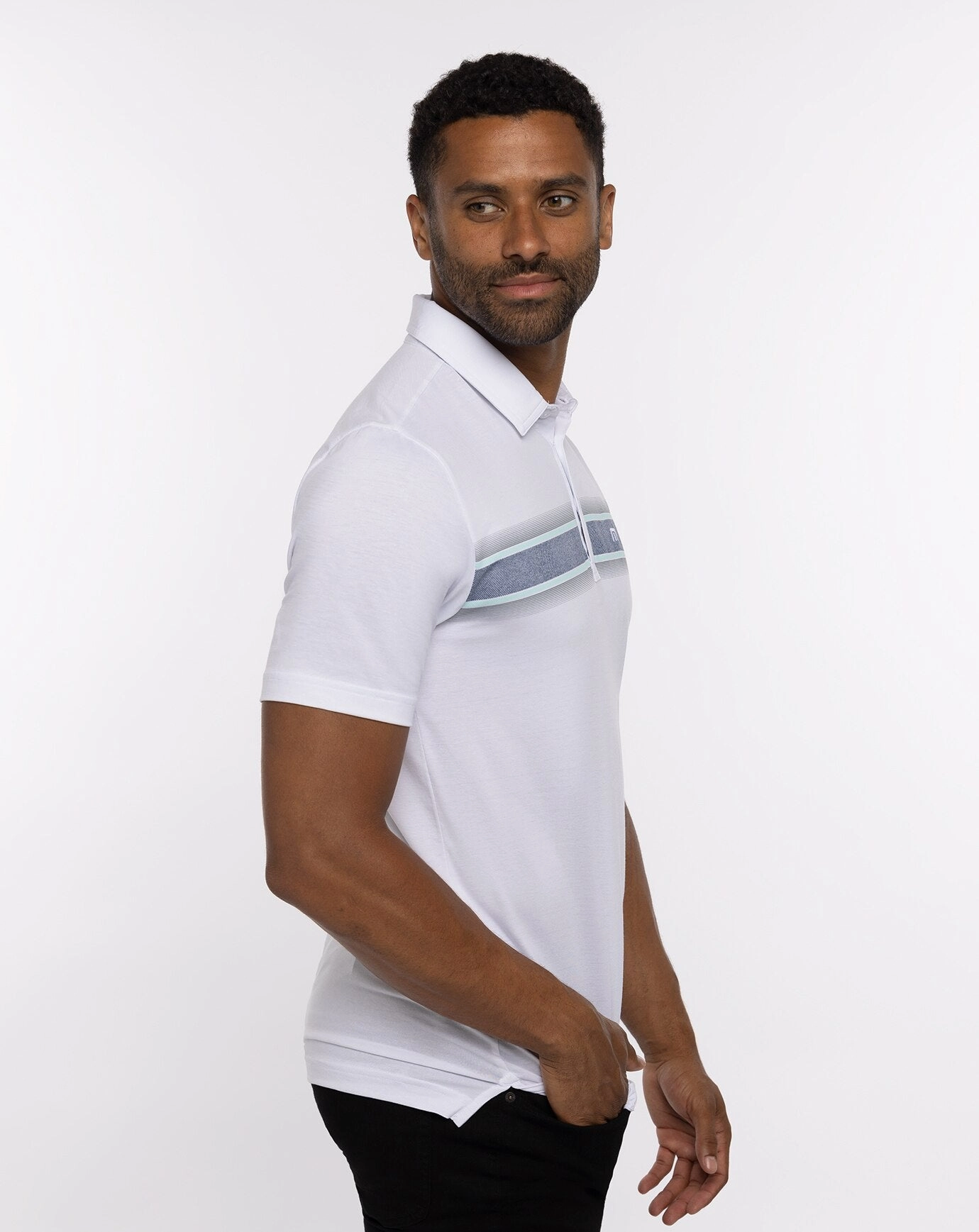 TRAVISMATHEW MENS LIME ON THE RIM POLO - WHITE Travis Mathew Men's Golf Apparel
