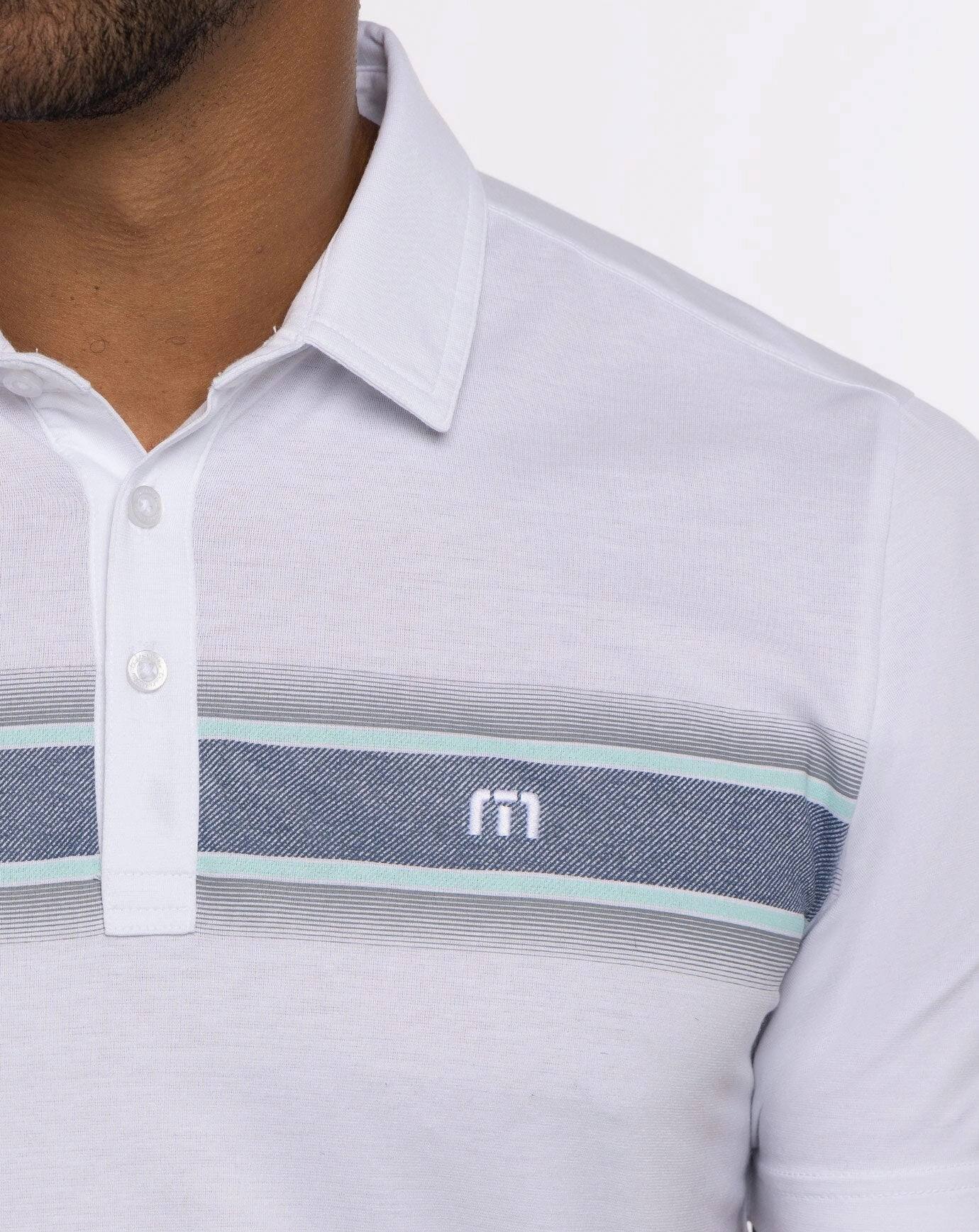 TRAVISMATHEW MENS LIME ON THE RIM POLO - WHITE Travis Mathew Men's Golf Apparel