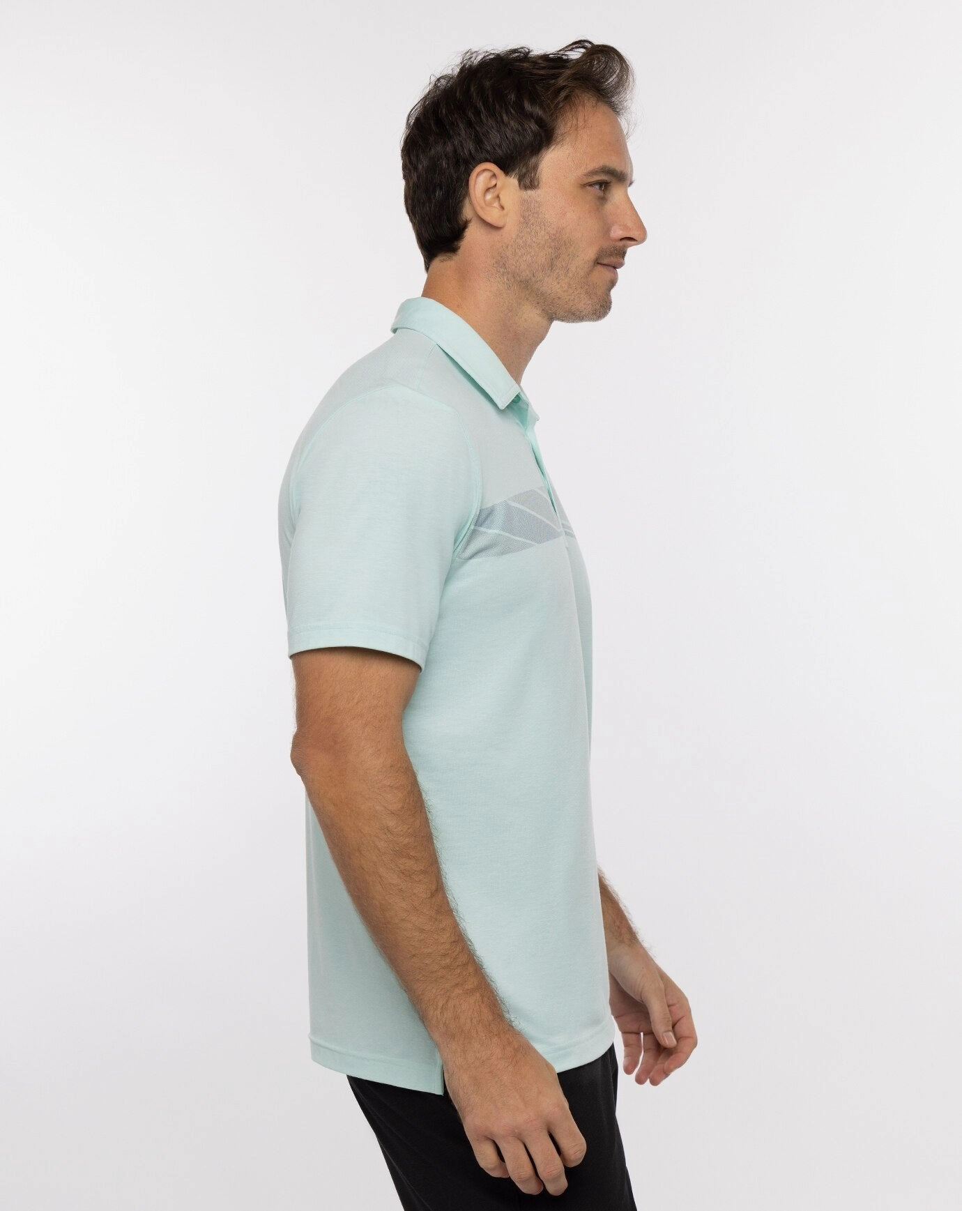 TRAVISMATHEW MENS MATTER OF OPINION POLO - HEATHER TURQUOISE Travis Mathew Men's Golf Apparel