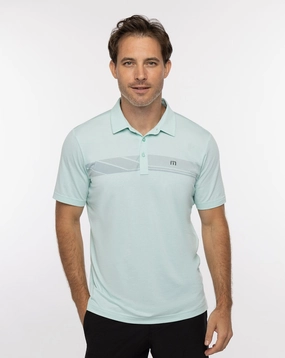 TRAVISMATHEW MENS MATTER OF OPINION POLO - HEATHER TURQUOISE Travis Mathew men's golf apparel