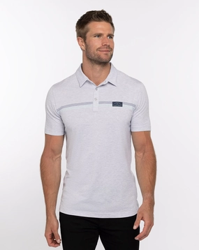 TRAVISMATHEW MENS NEOTROPICAL POLO - HEATHER LIGHT GREY Travis Mathew men's golf apparel
