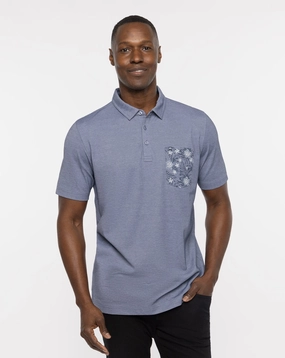 TRAVISMATHEW MENS NO MAPS POLO - HEATHER PEACOAT Travis Mathew men's golf apparel