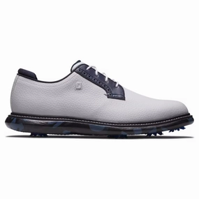 Fashion Low Tops Trek Ease FootJoy Men's Traditions Golf Shoe - 57956 White/Navy Camo Flexible Sole Shoes High-Traction Outsole
