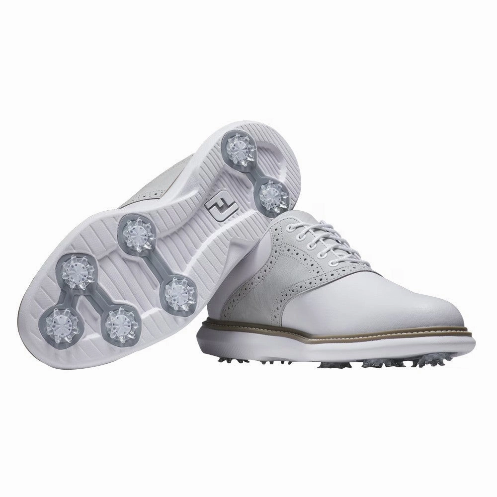 Faux Fur Slippers FootJoy FJ Traditions Golf Shoes White/Gray/Tan - 24 Men Durable Sneakers