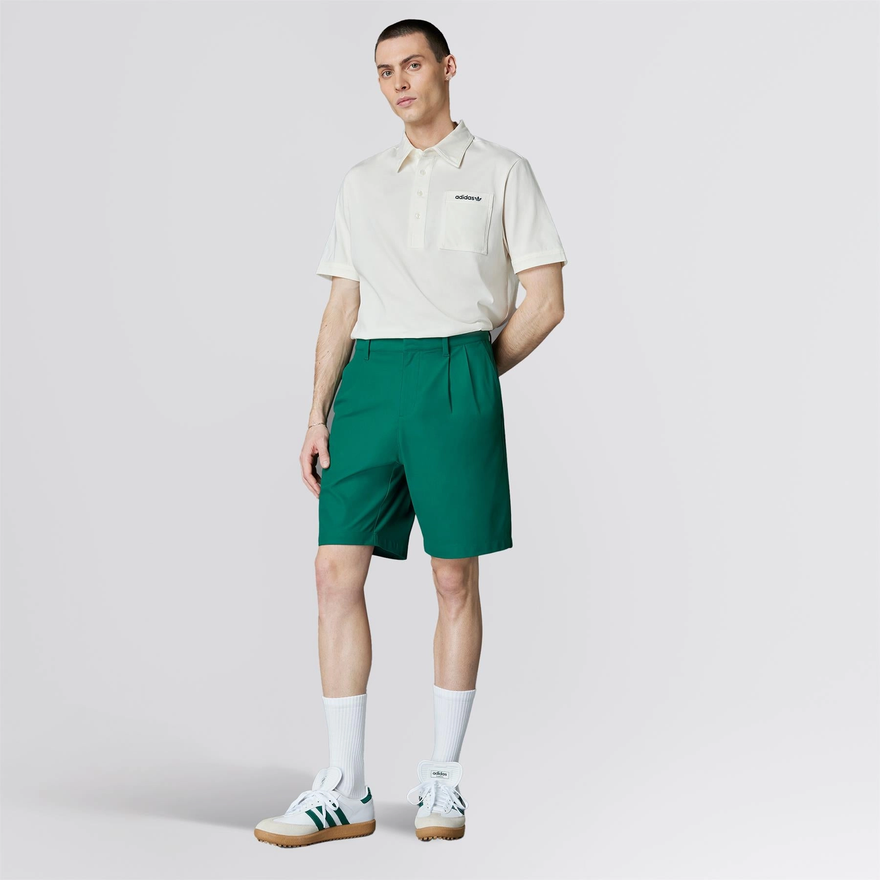 Twistknit Pleated Shorts Green Adidas Men's Apparel
