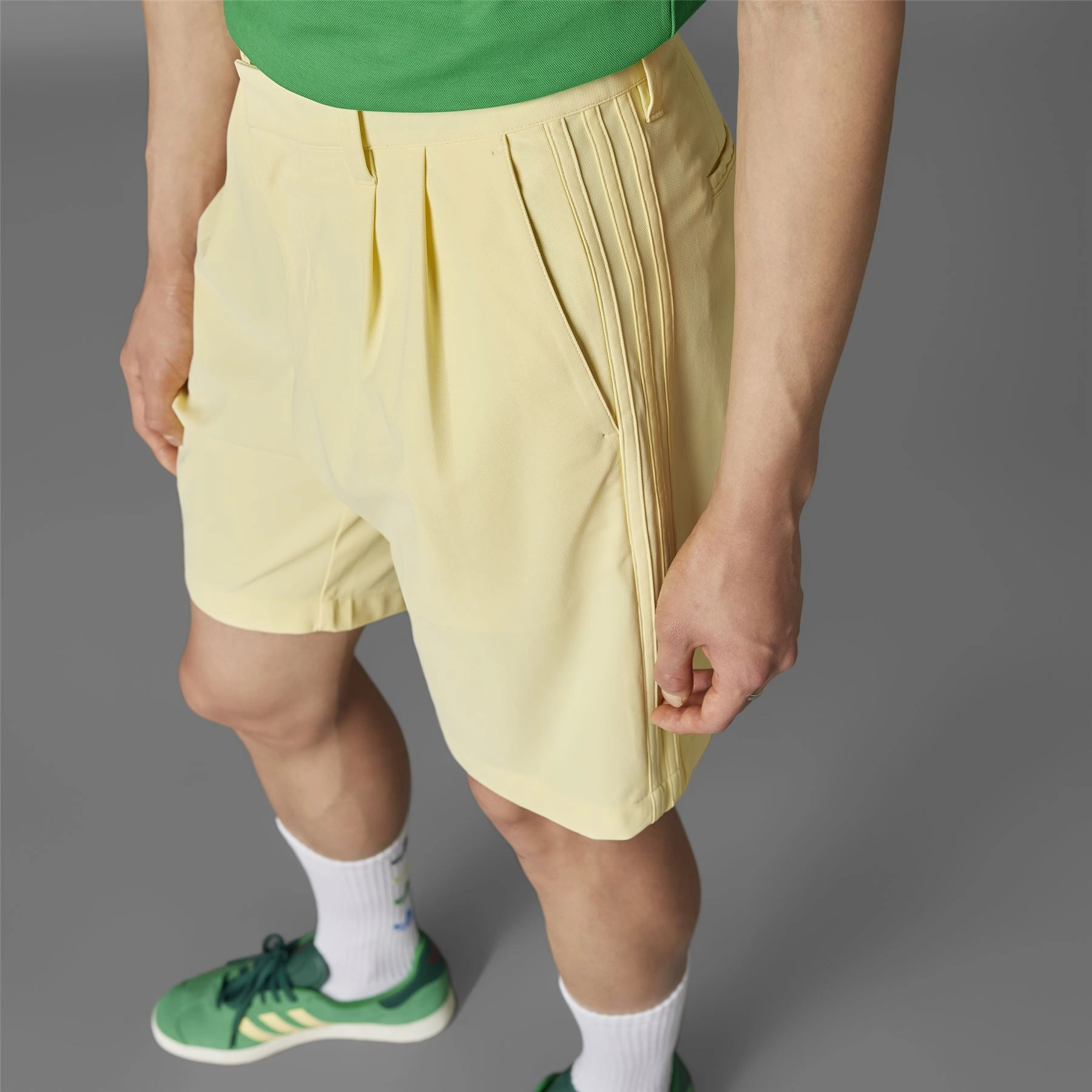 Twistknit Pleated Shorts Yellow Adidas Men's Apparel