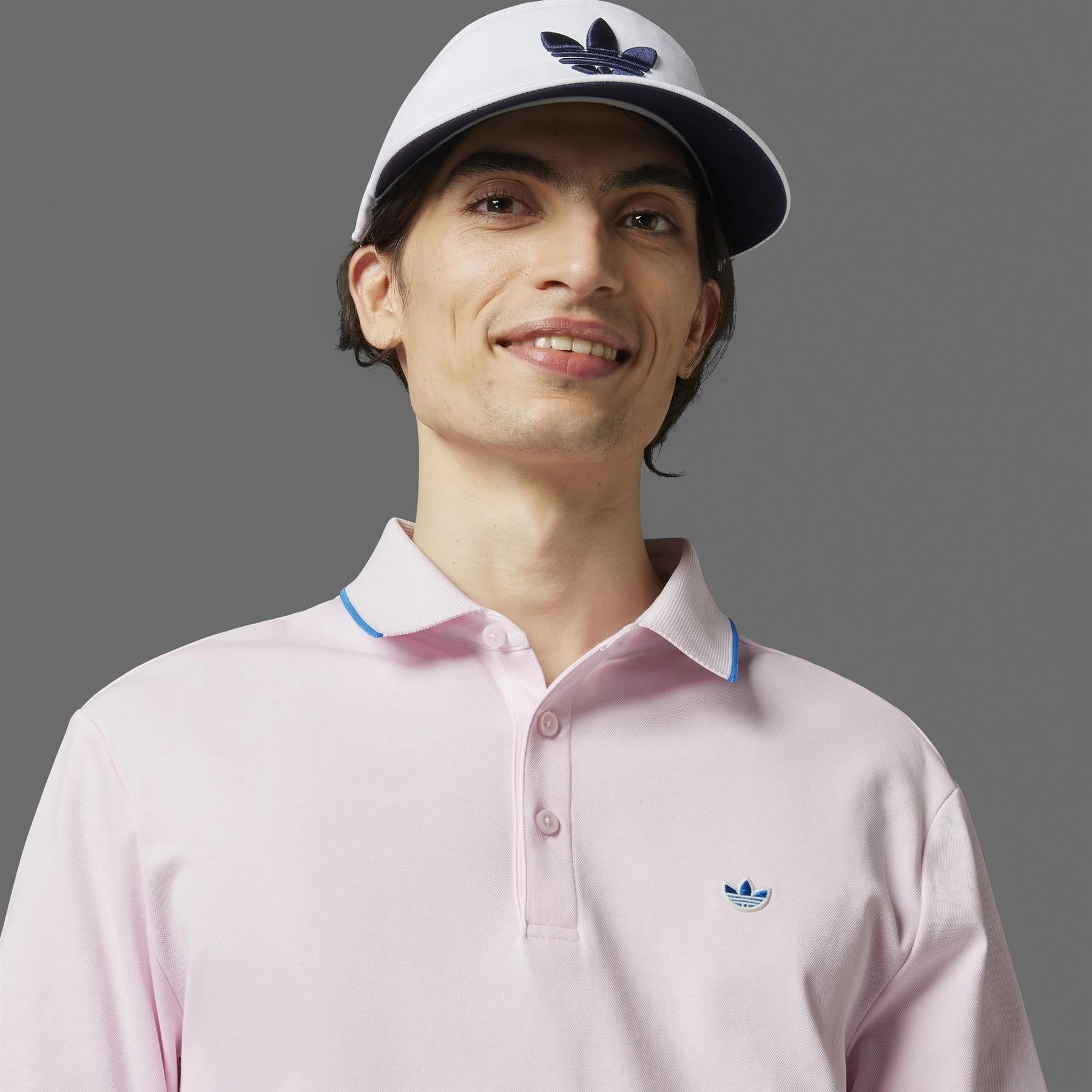 Twistknit Trefoil Polo Clear Pink Adidas Men's Apparel