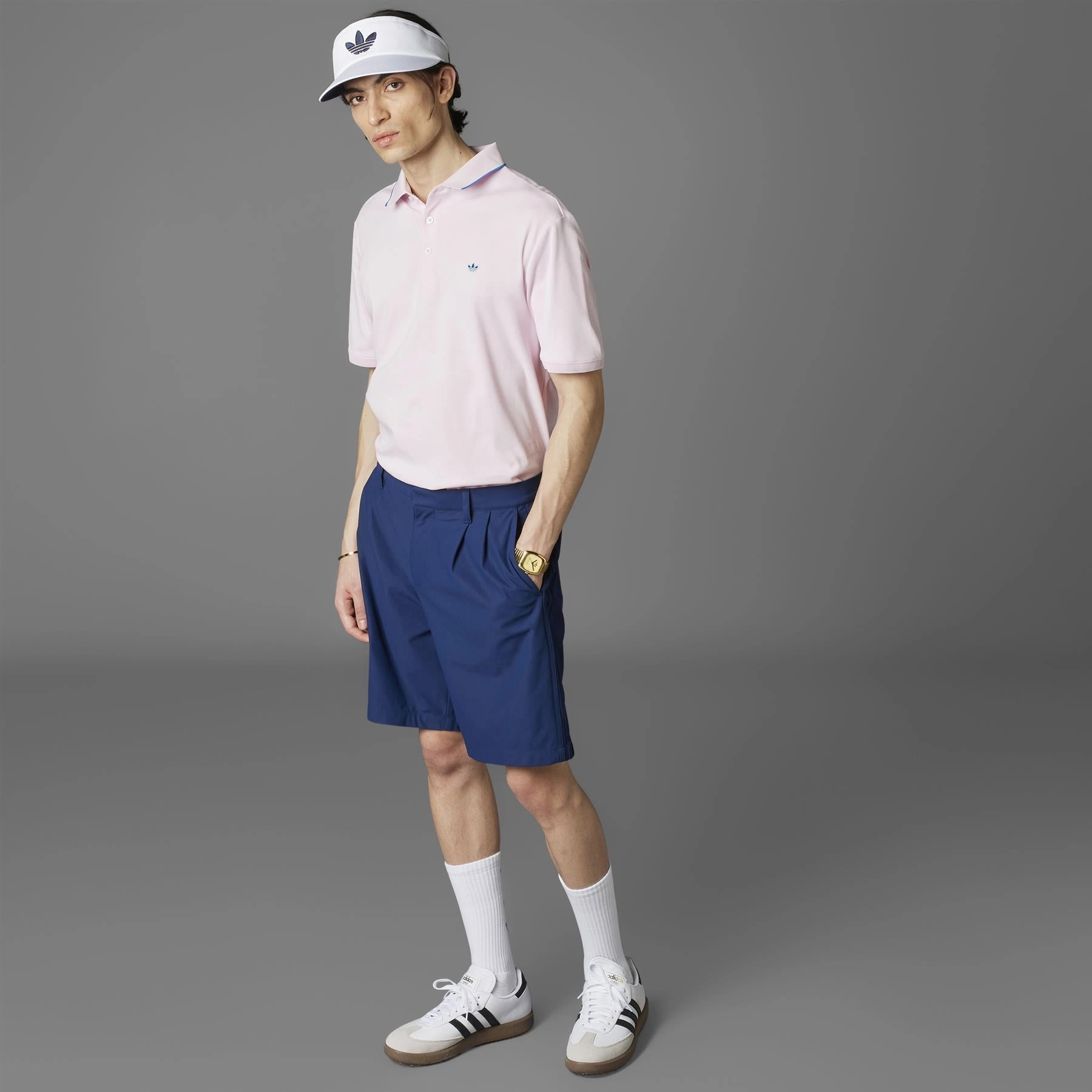 Twistknit Trefoil Polo Clear Pink Adidas Men's Apparel
