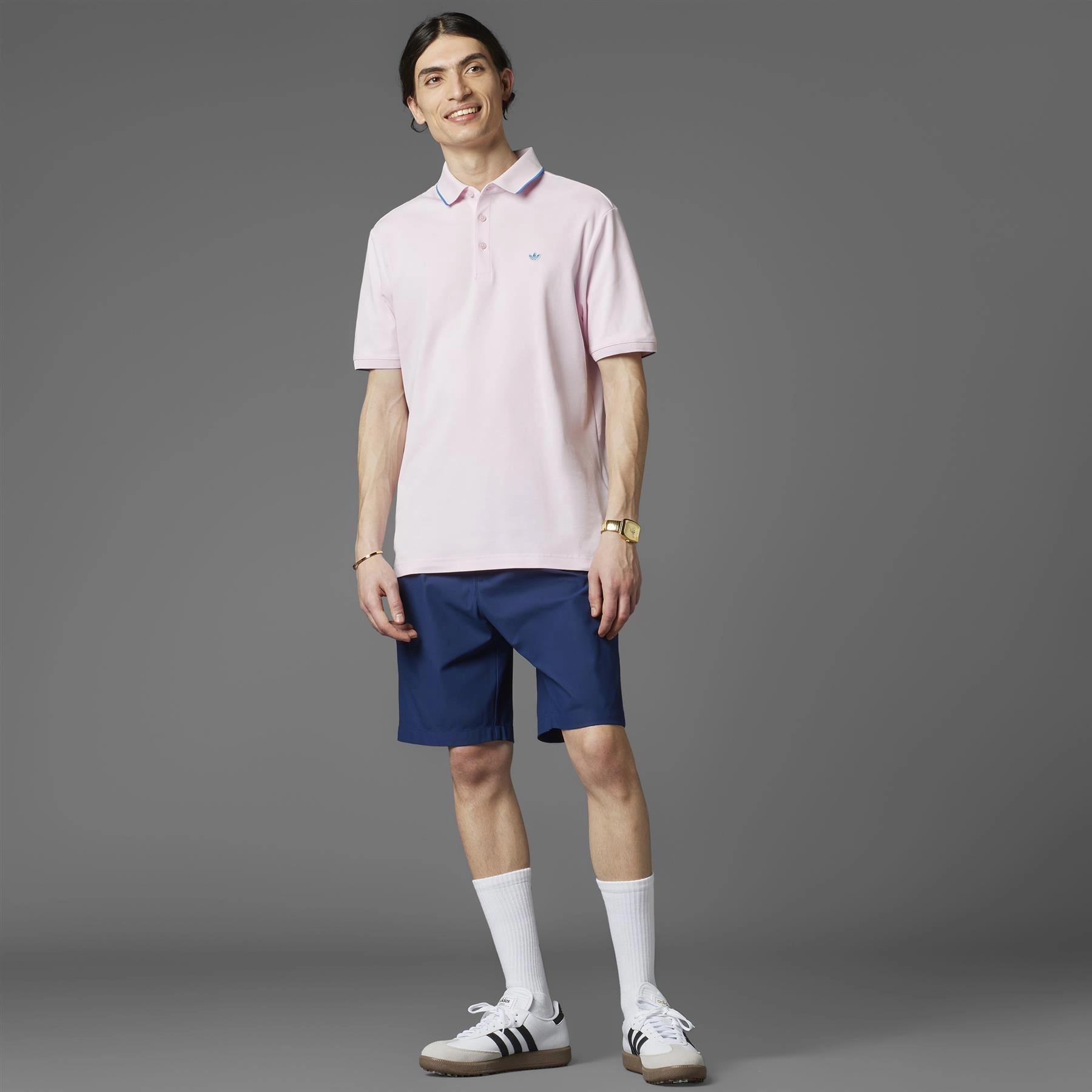 Twistknit Trefoil Polo Clear Pink Adidas Men's Apparel
