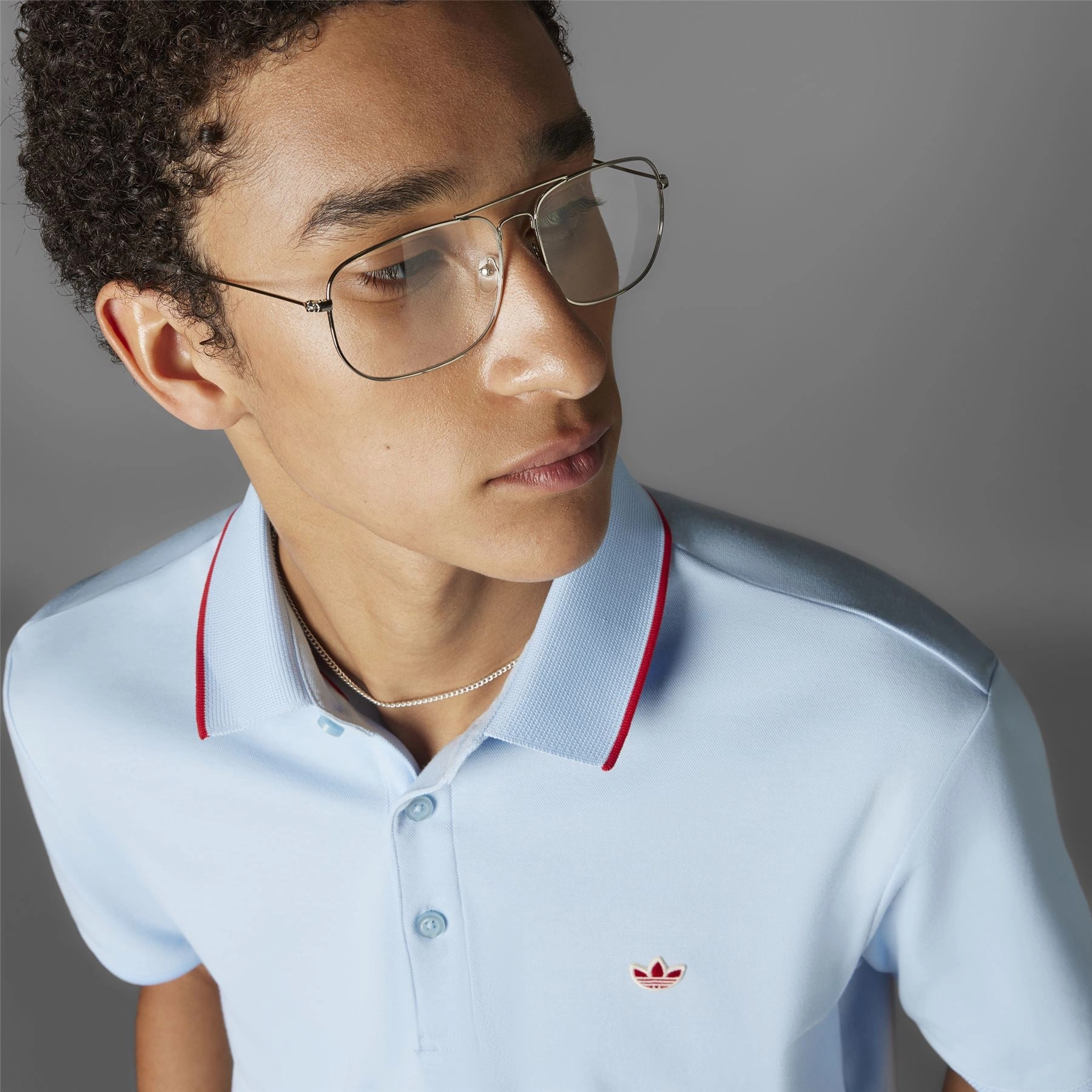 Twistknit Trefoil Polo Clear Sky Adidas Men's Apparel