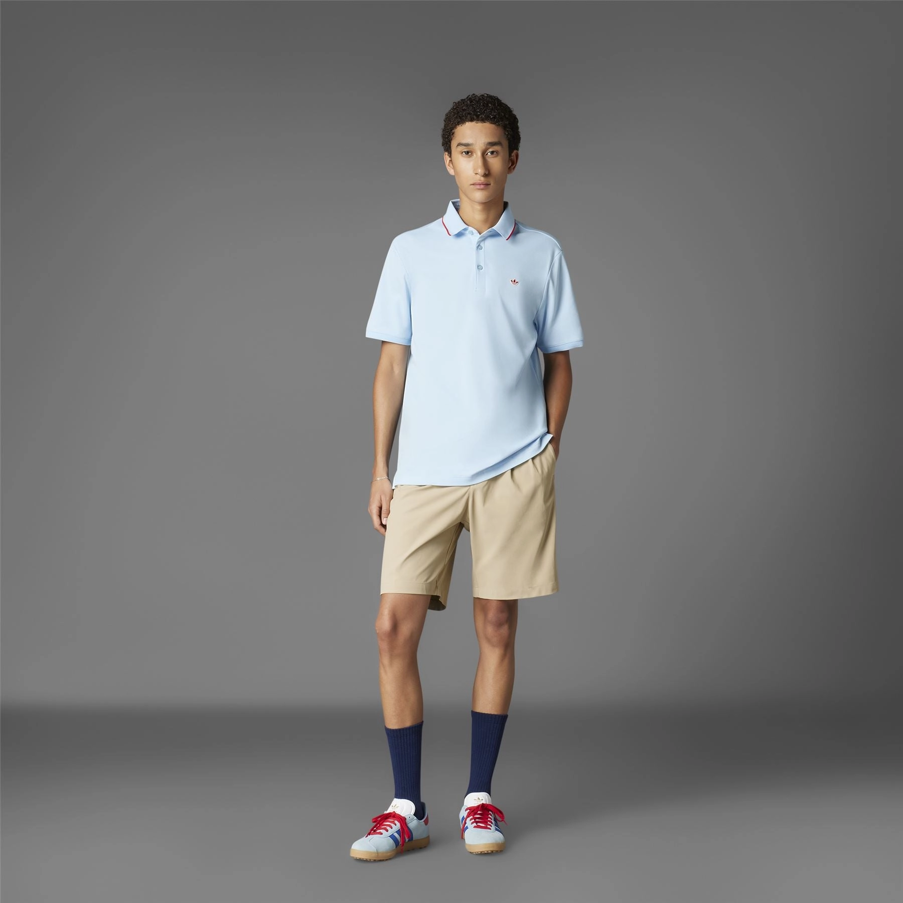 Twistknit Trefoil Polo Clear Sky Adidas Men's Apparel
