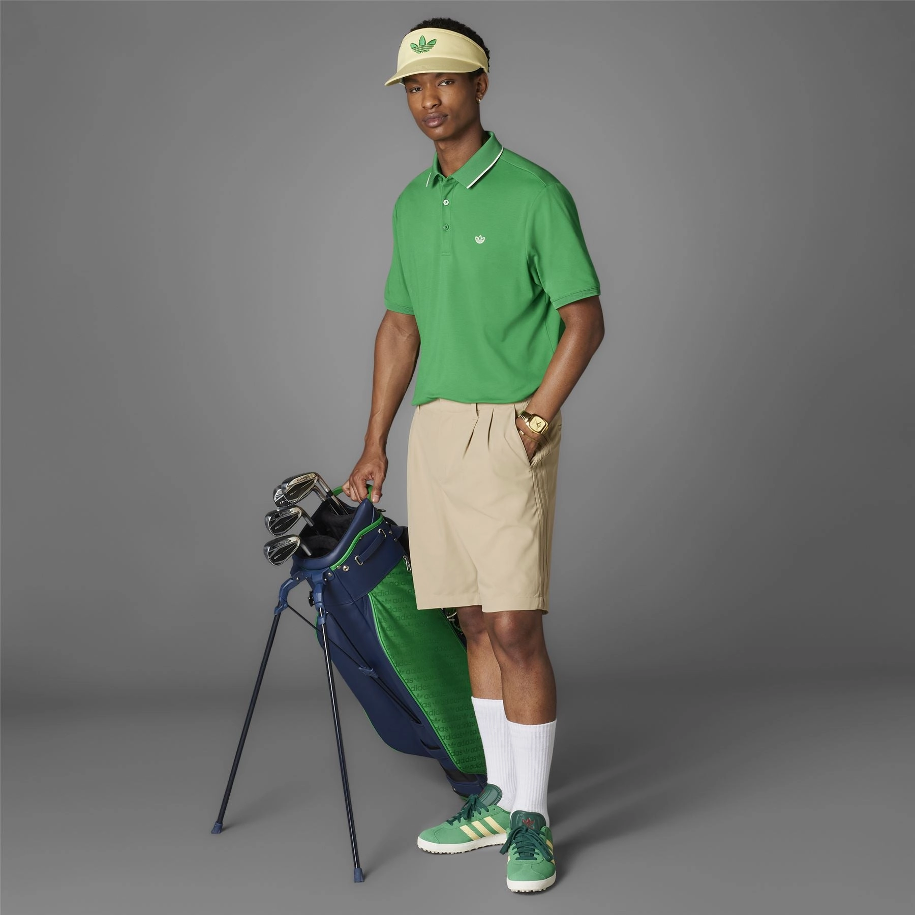 Twistknit Trefoil Polo Green Adidas Men's Apparel